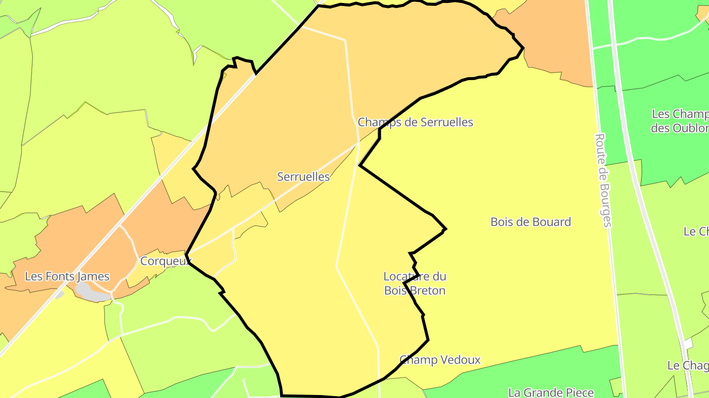 Carte des prix de l'immobilier Serruelles