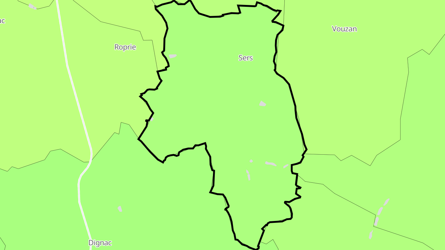Carte des prix de l'immobilier Sers