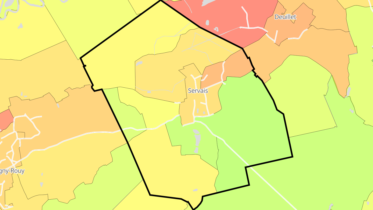 Carte des prix de l'immobilier Servais
