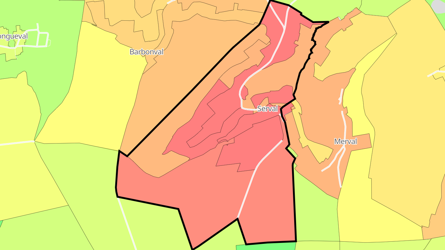 Carte des prix de l'immobilier Serval