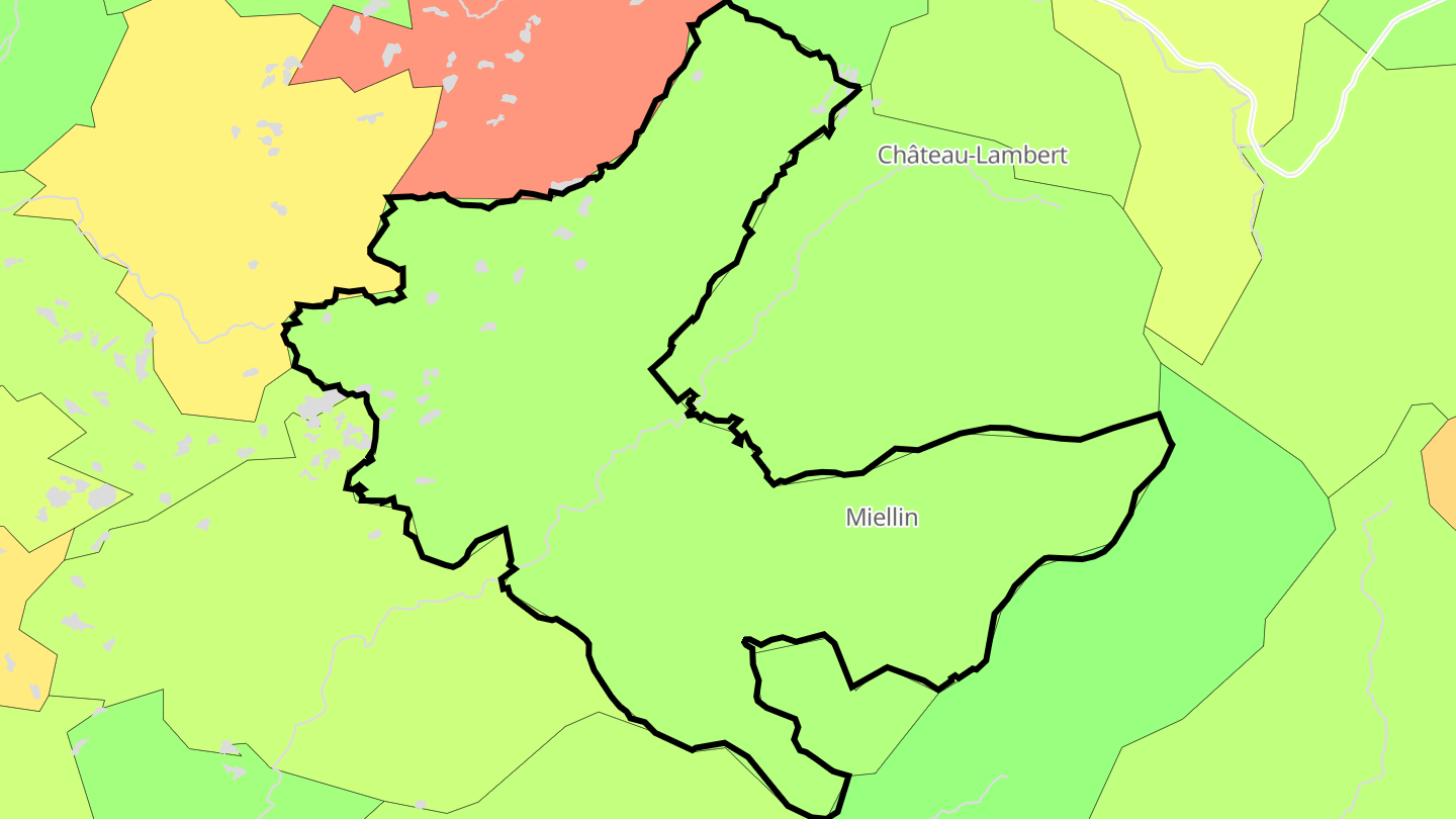 Carte des prix de l'immobilier Servance-Miellin