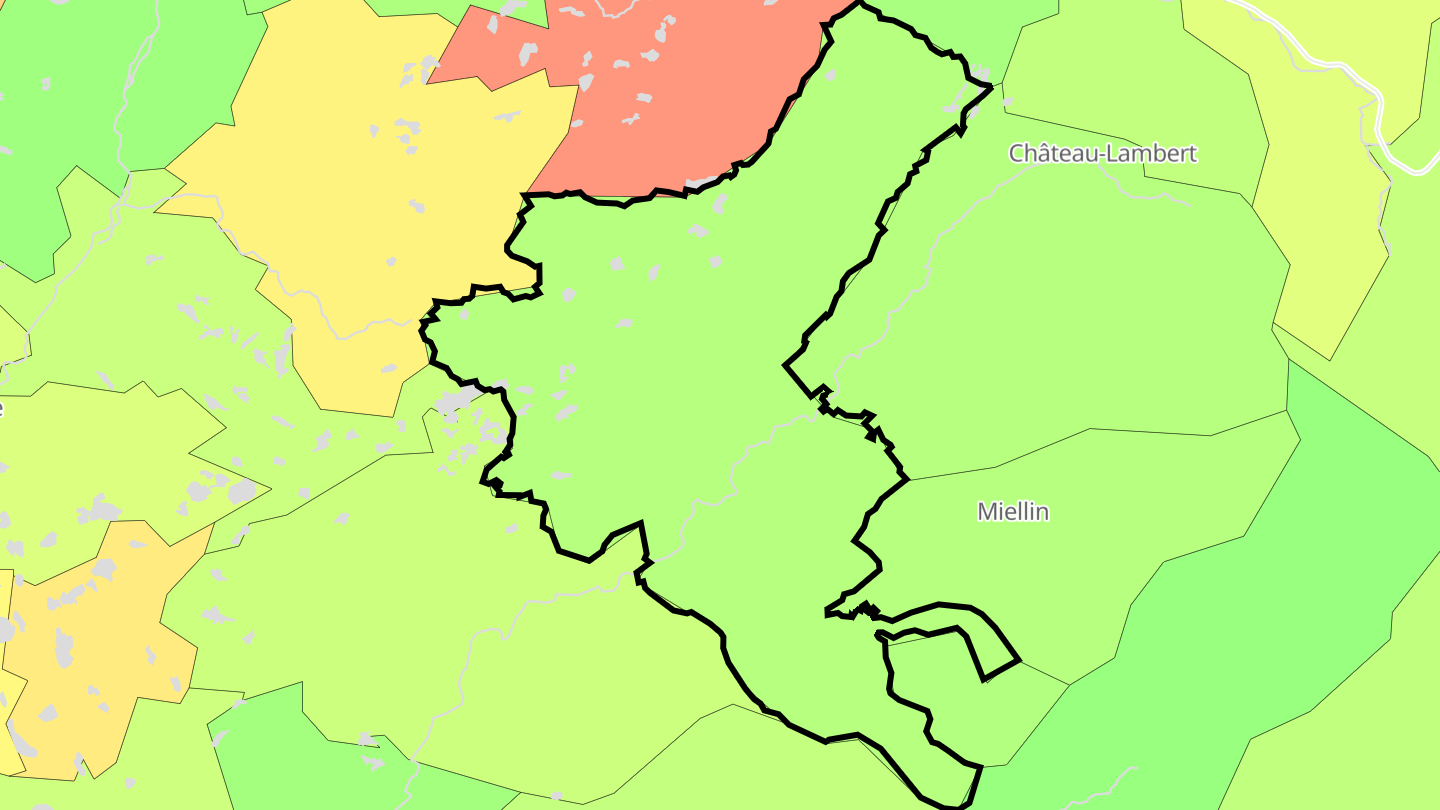 Carte des prix de l'immobilier Servance