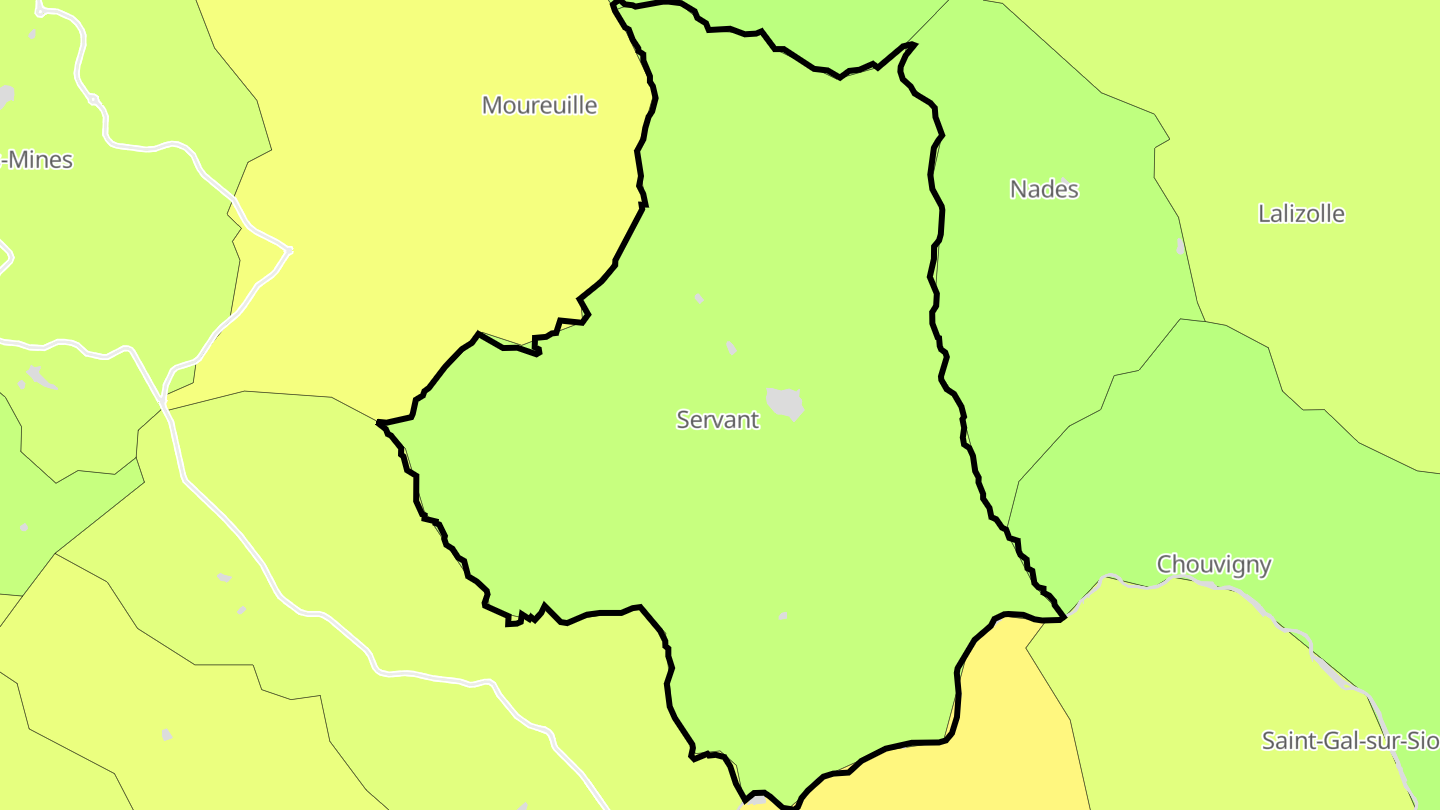 Carte des prix de l'immobilier Servant