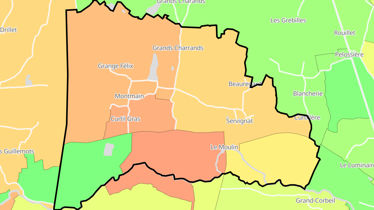 Carte des prix de l'immobilier Servignat