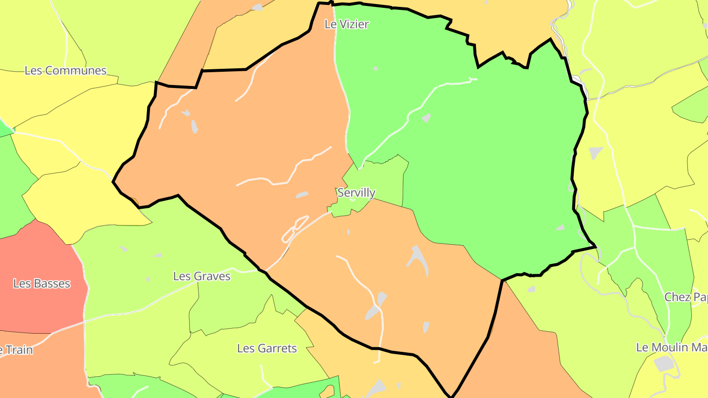 Carte des prix de l'immobilier Servilly