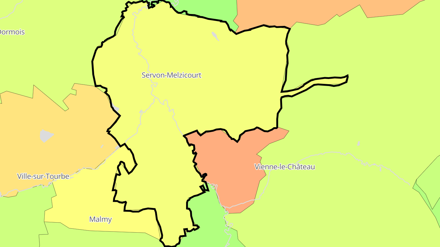 Carte des prix de l'immobilier Servon-Melzicourt