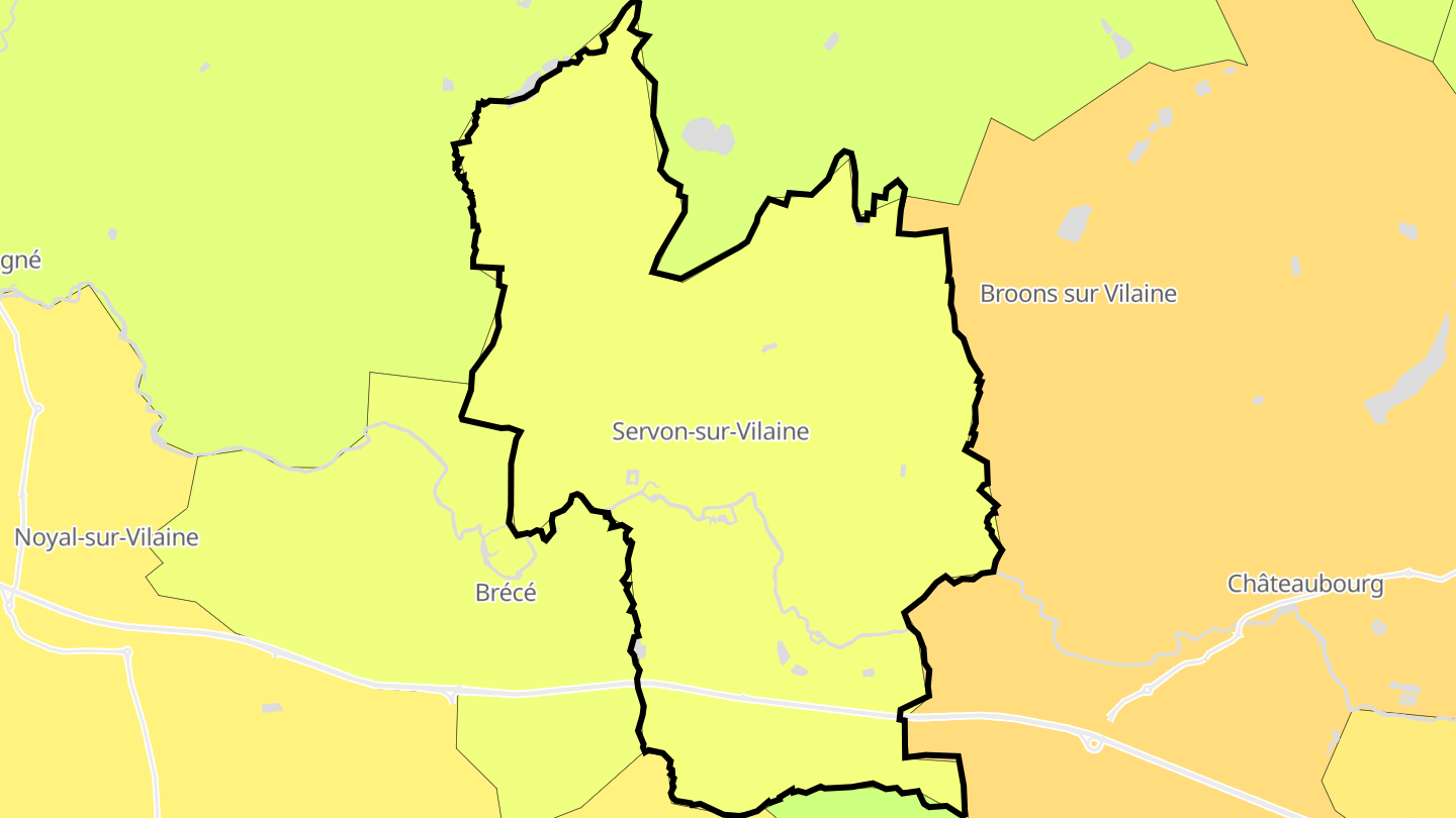 Carte des prix de l'immobilier Servon-sur-Vilaine