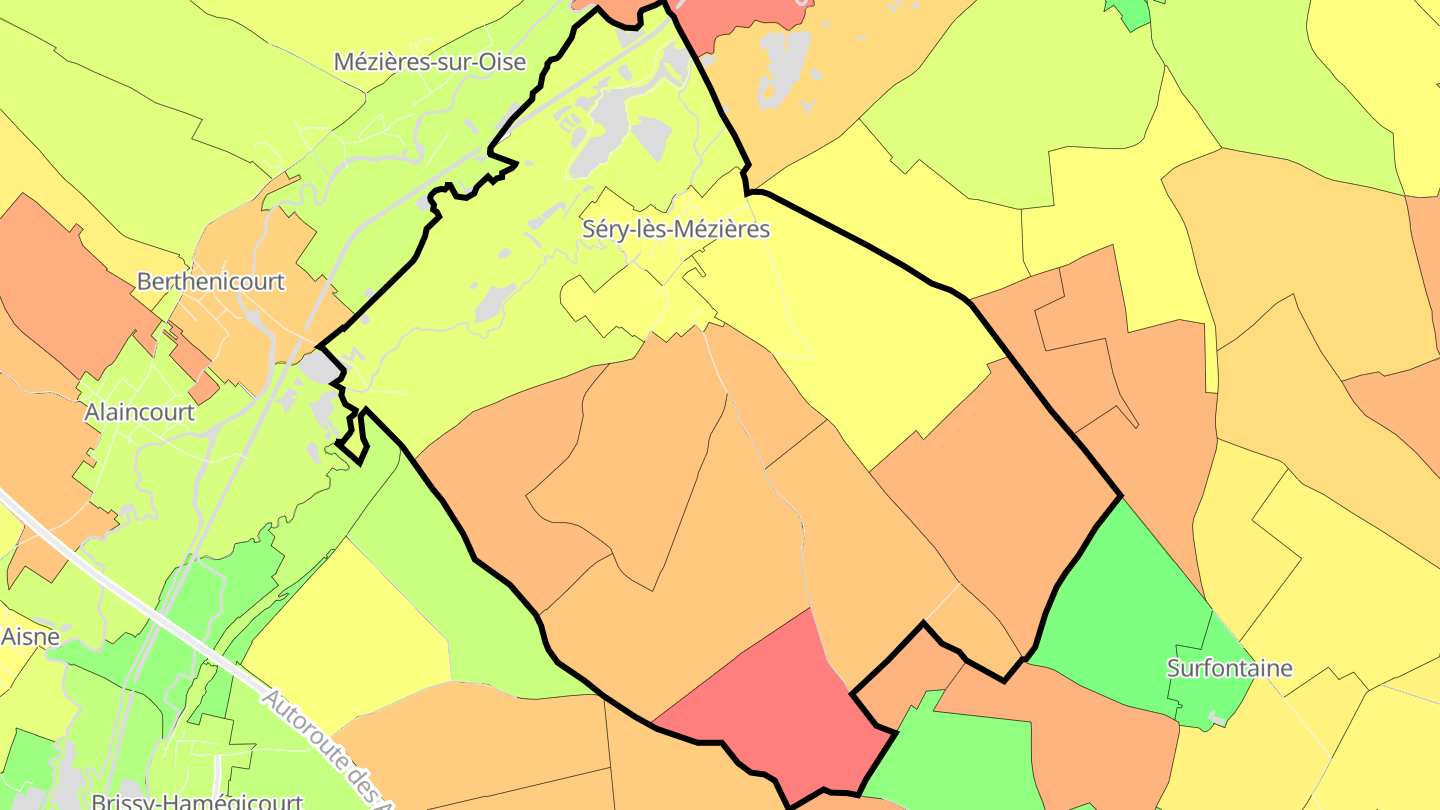 Carte des prix de l'immobilier Séry-lès-Mézières