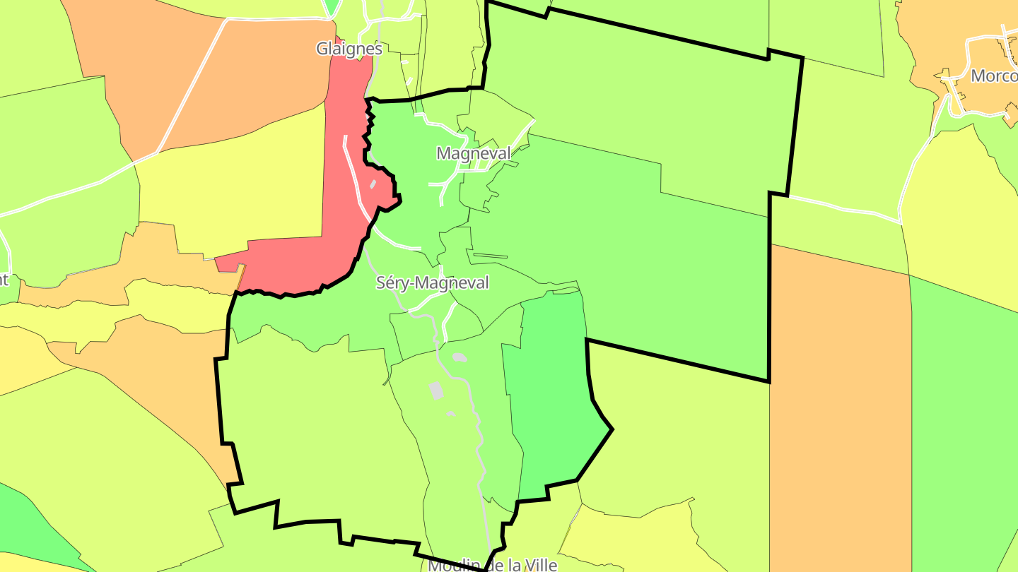 Carte des prix de l'immobilier Séry-Magneval