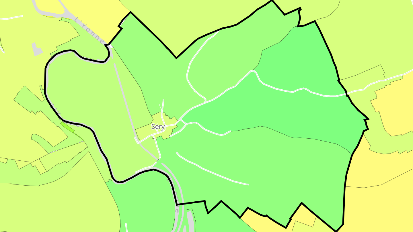 Carte des prix de l'immobilier Sery