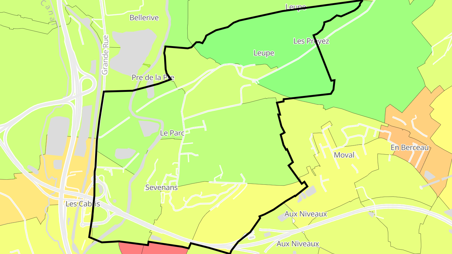 Carte des prix de l'immobilier Sevenans