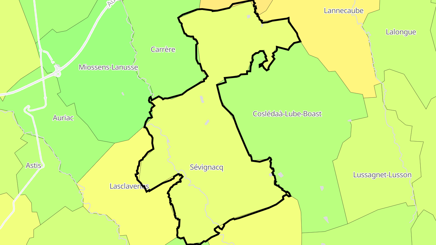 Carte des prix de l'immobilier Sévignacq