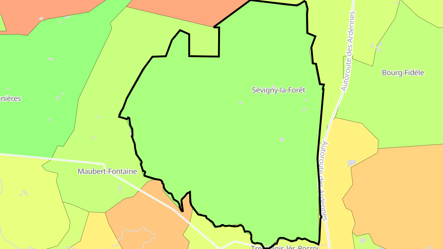 Carte des prix de l'immobilier Sévigny-la-Forêt