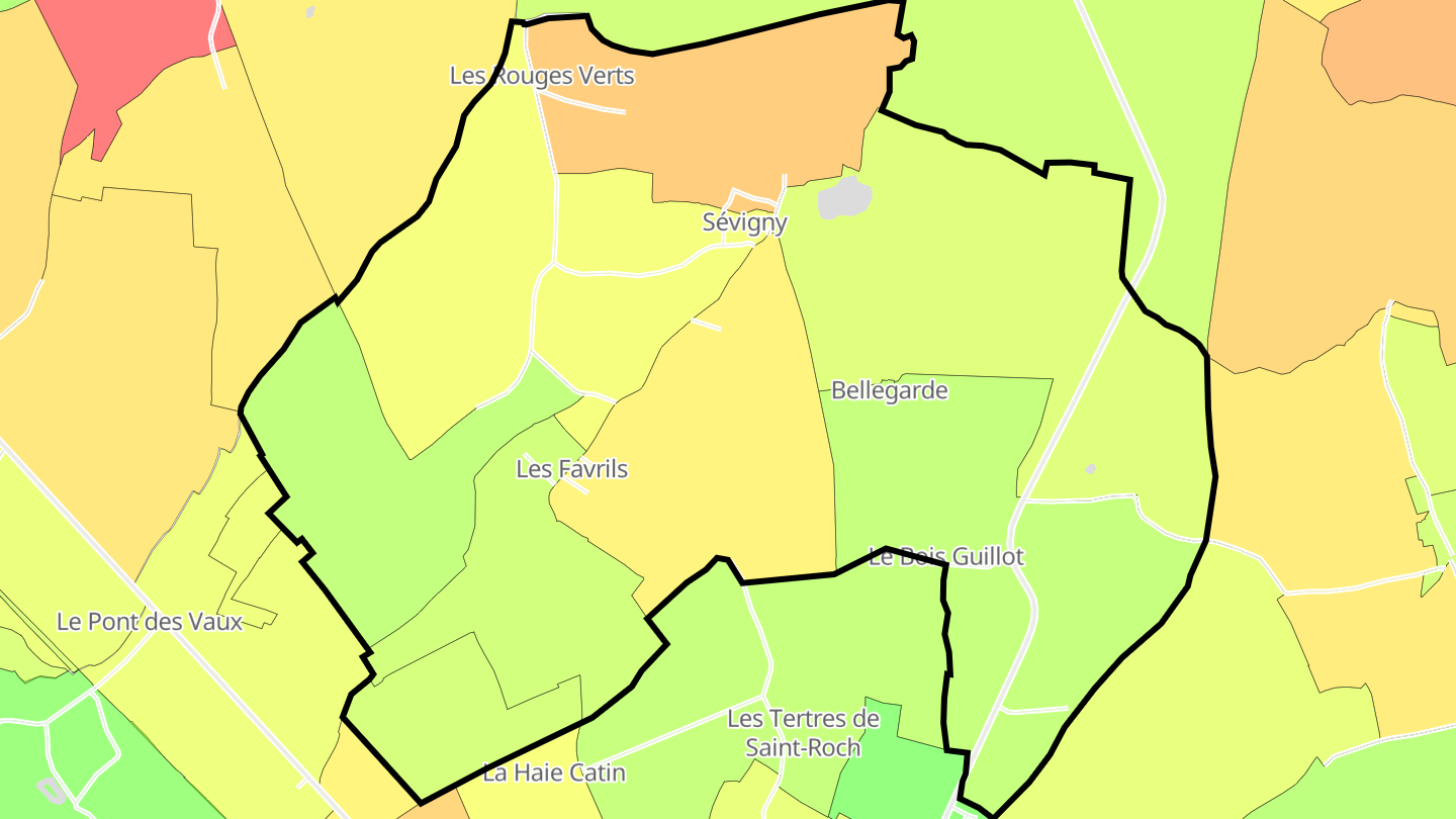 Carte des prix de l'immobilier Sévigny