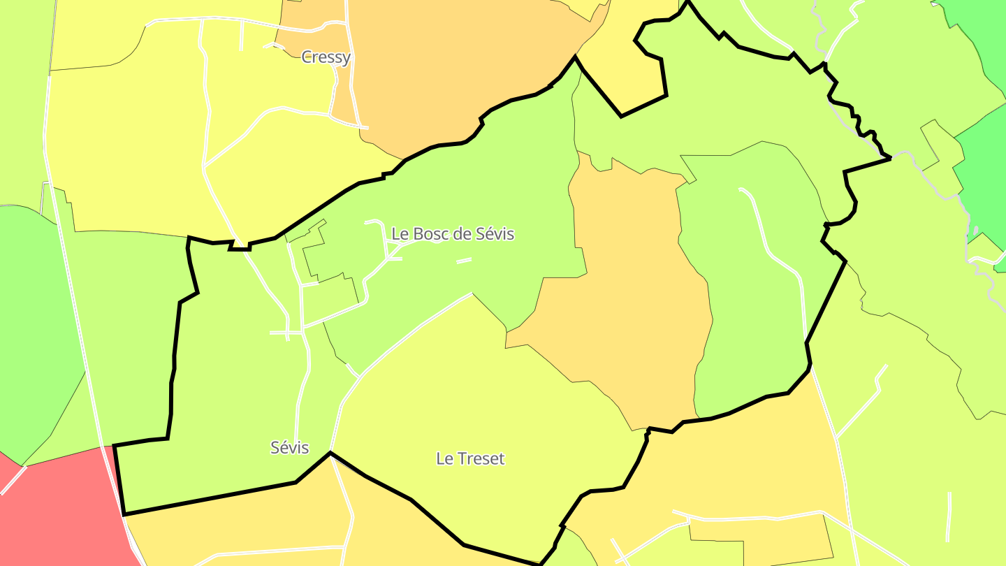 Carte des prix de l'immobilier Sévis