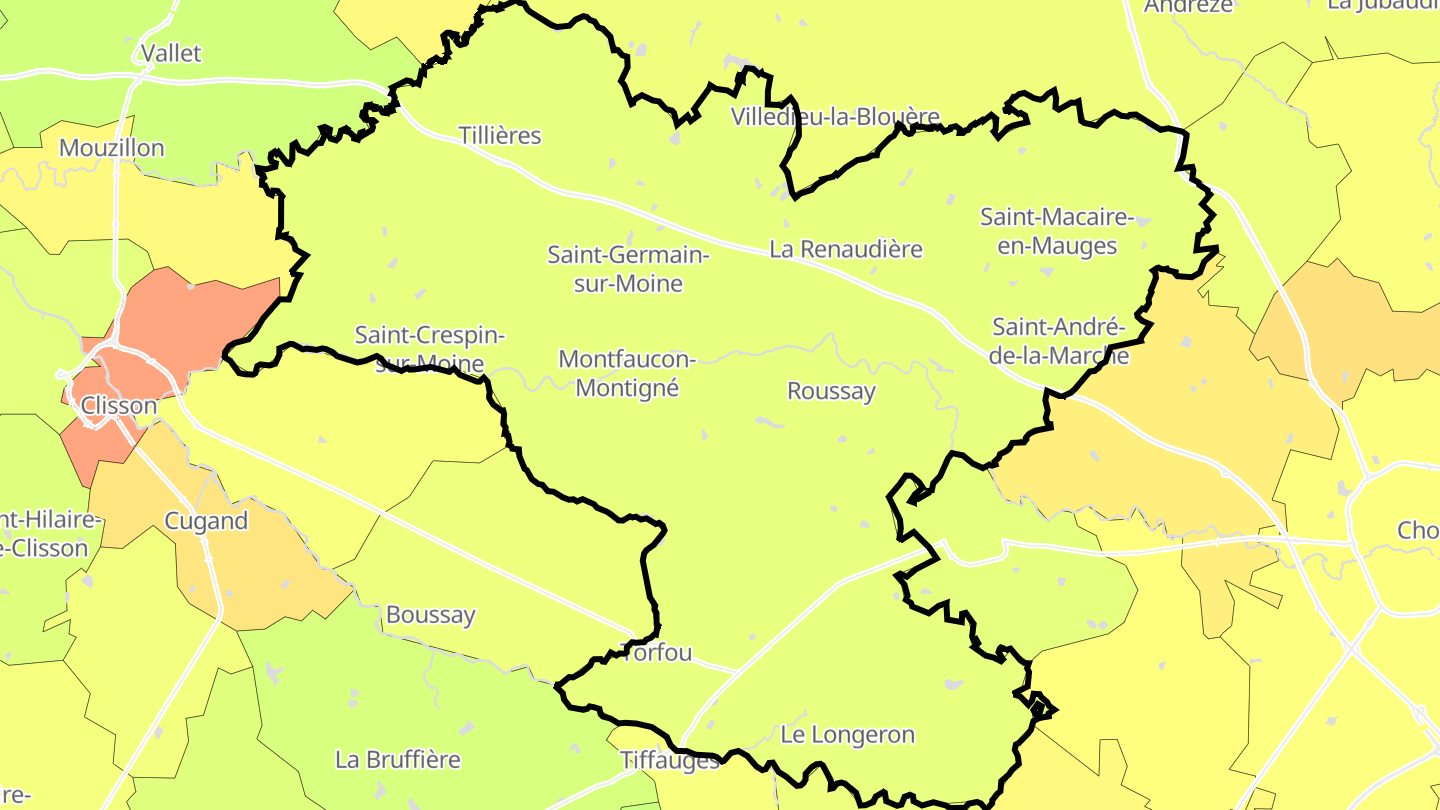 Carte des prix de l'immobilier Sèvremoine