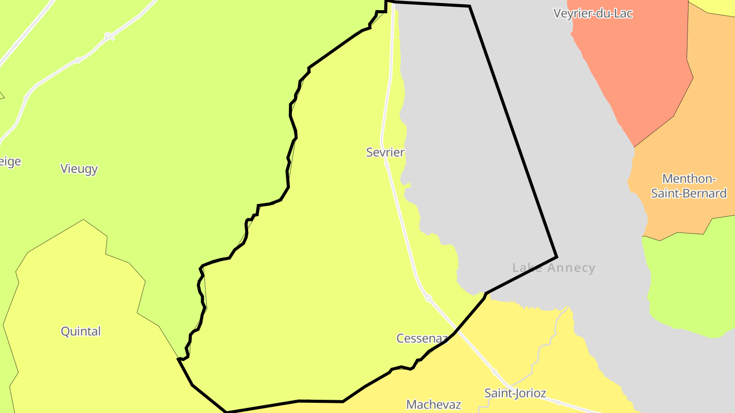 Carte des prix de l'immobilier Sevrier