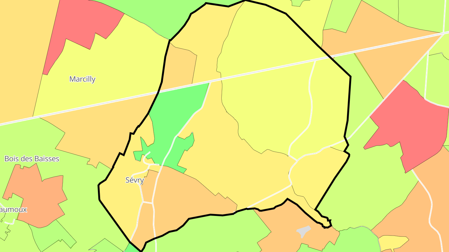 Carte des prix de l'immobilier Sévry