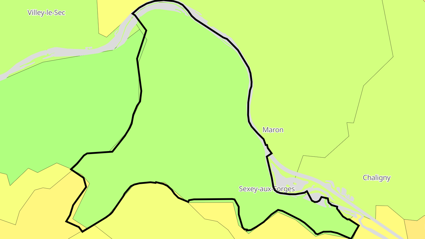 Carte des prix de l'immobilier Sexey-aux-Forges