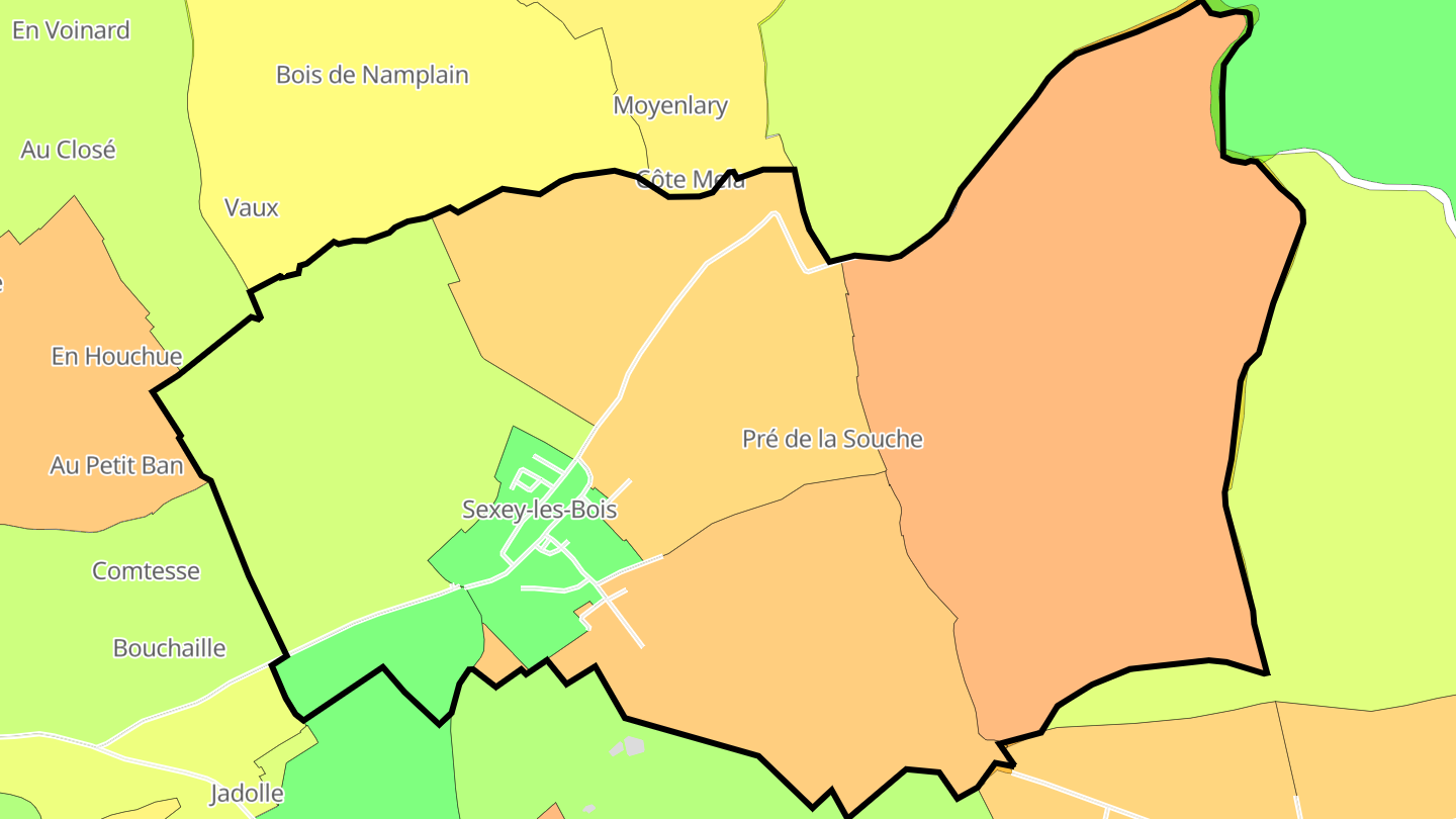 Carte des prix de l'immobilier Sexey-les-Bois