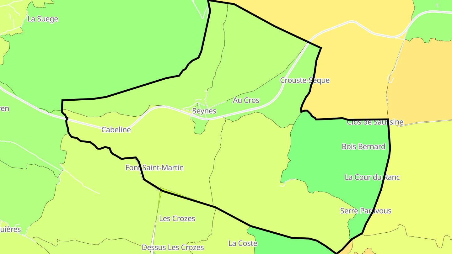Carte des prix de l'immobilier Seynes