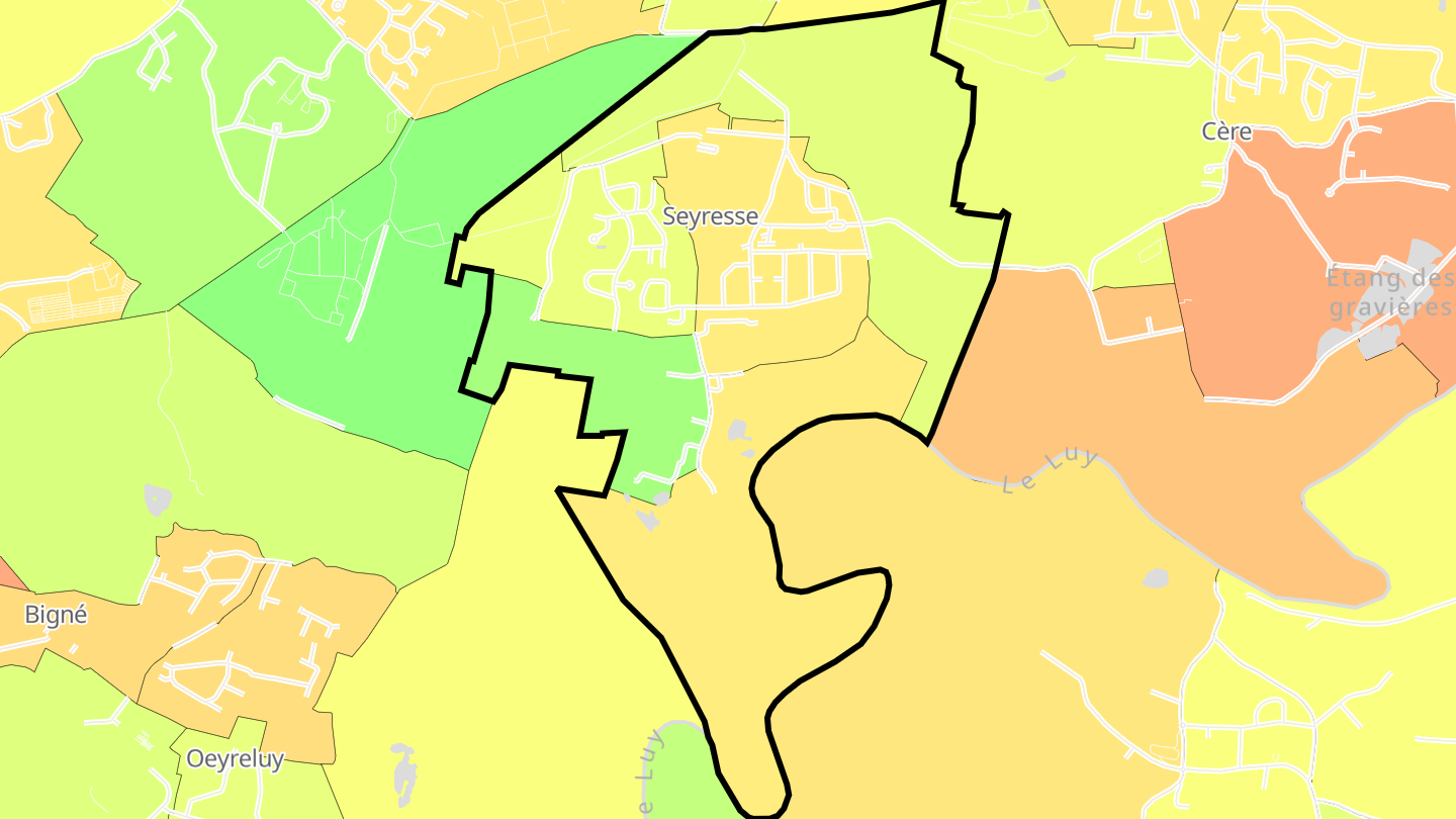 Carte des prix de l'immobilier Seyresse