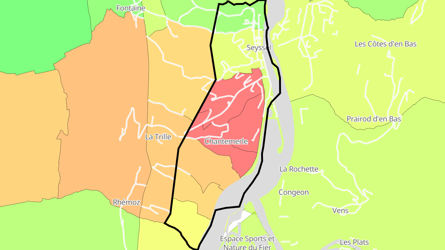 Carte des prix de l'immobilier Seyssel