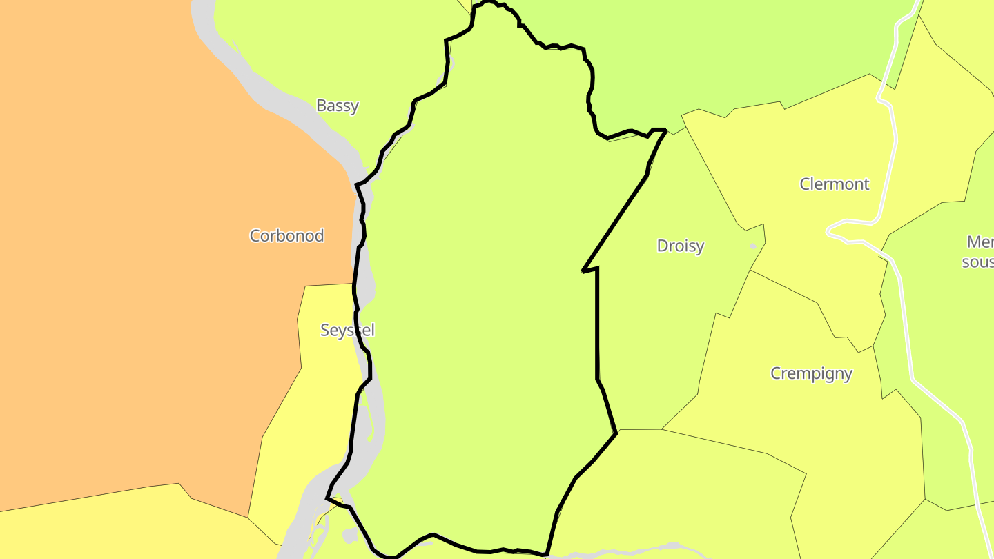 Carte des prix de l'immobilier Seyssel