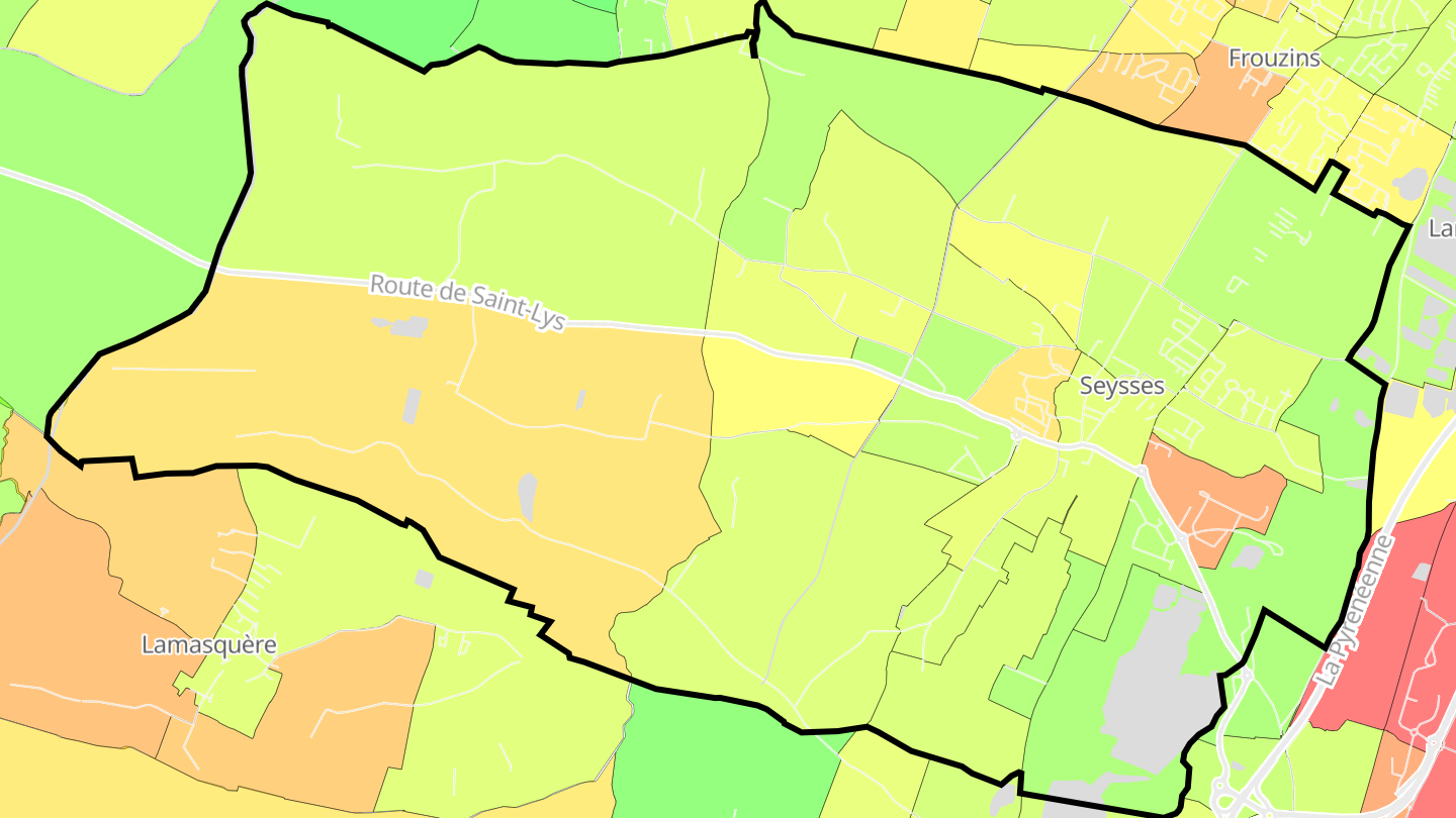 Carte des prix de l'immobilier Seysses
