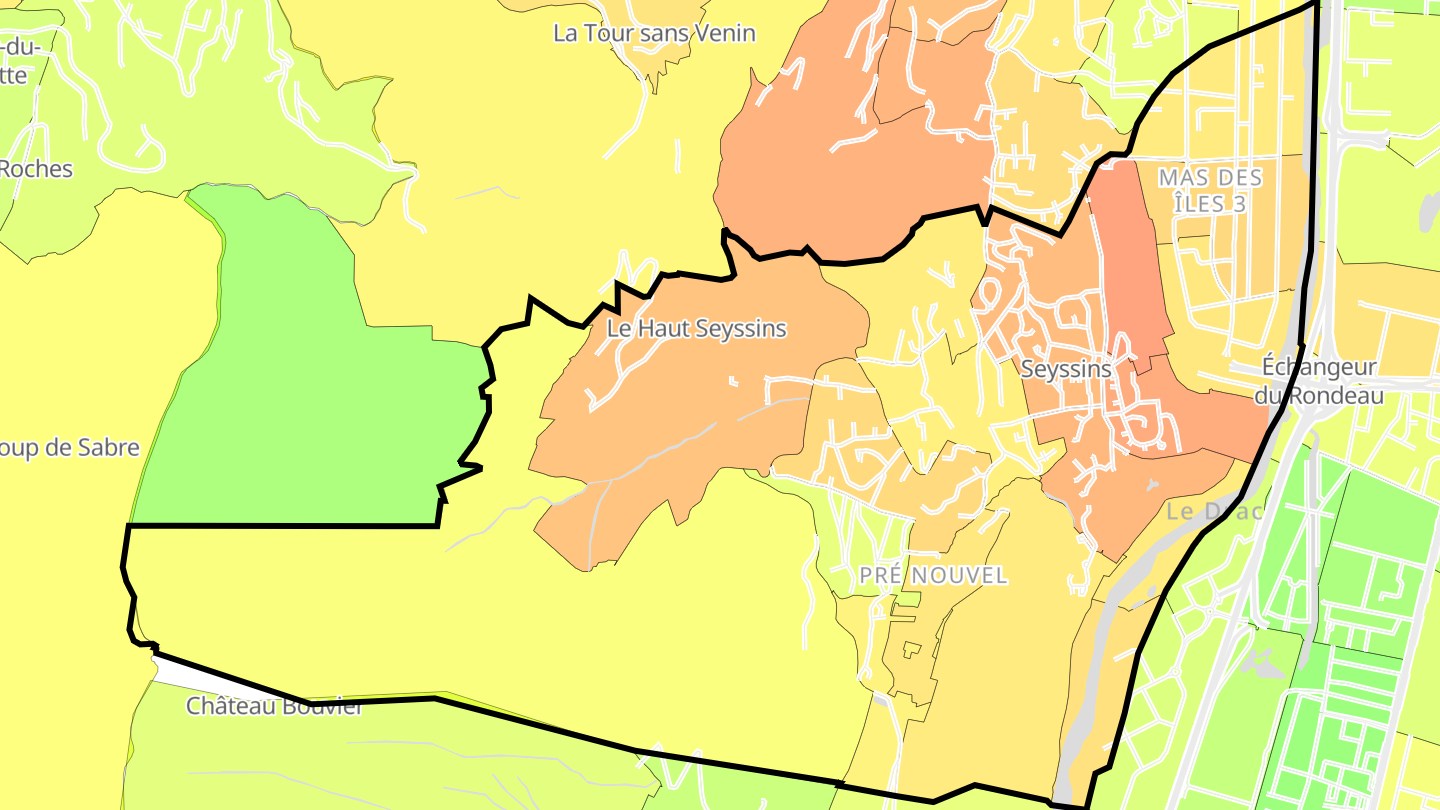 Carte des prix de l'immobilier Seyssins