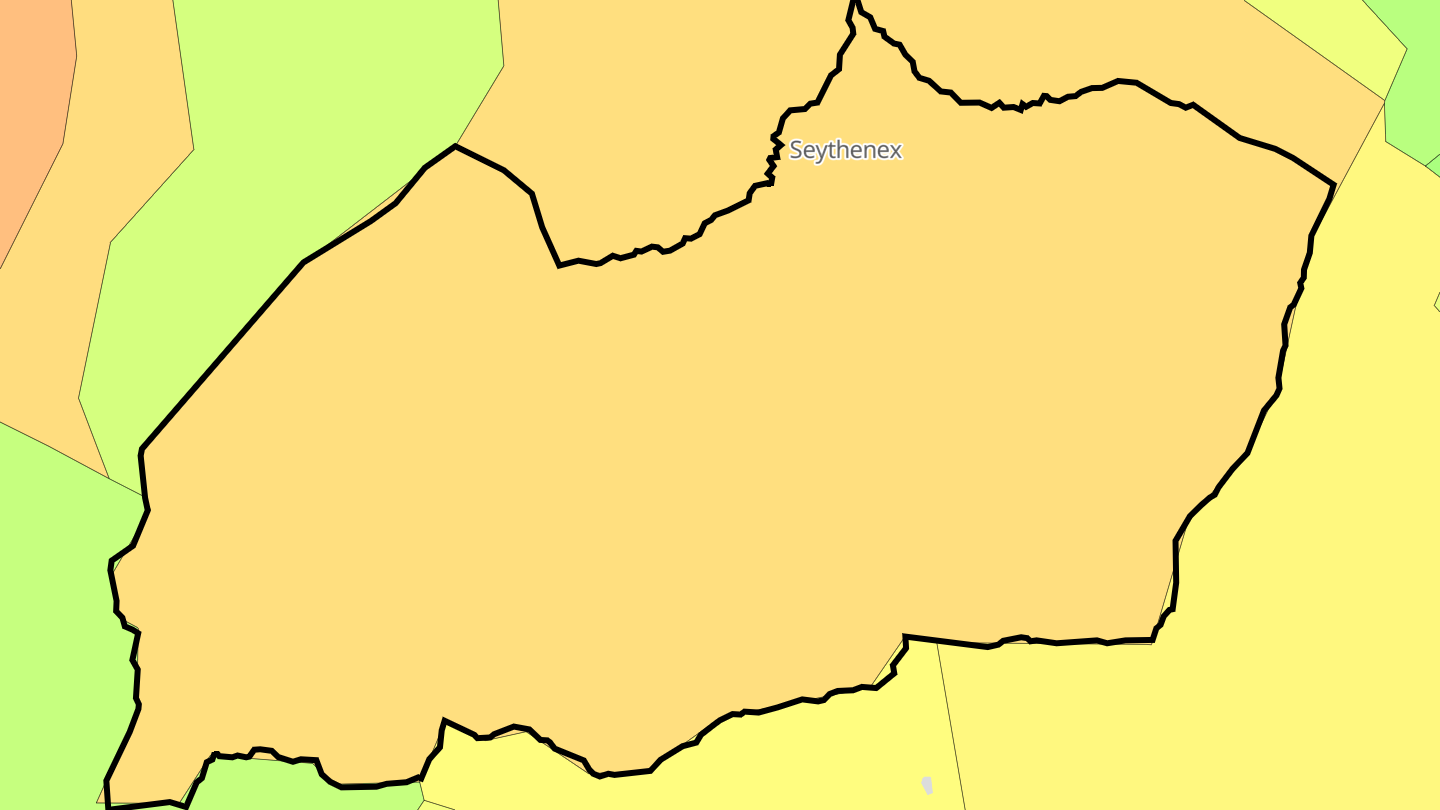 Carte des prix de l'immobilier Seythenex