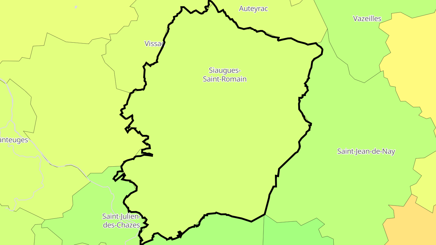 Carte des prix de l'immobilier Siaugues-Sainte-Marie