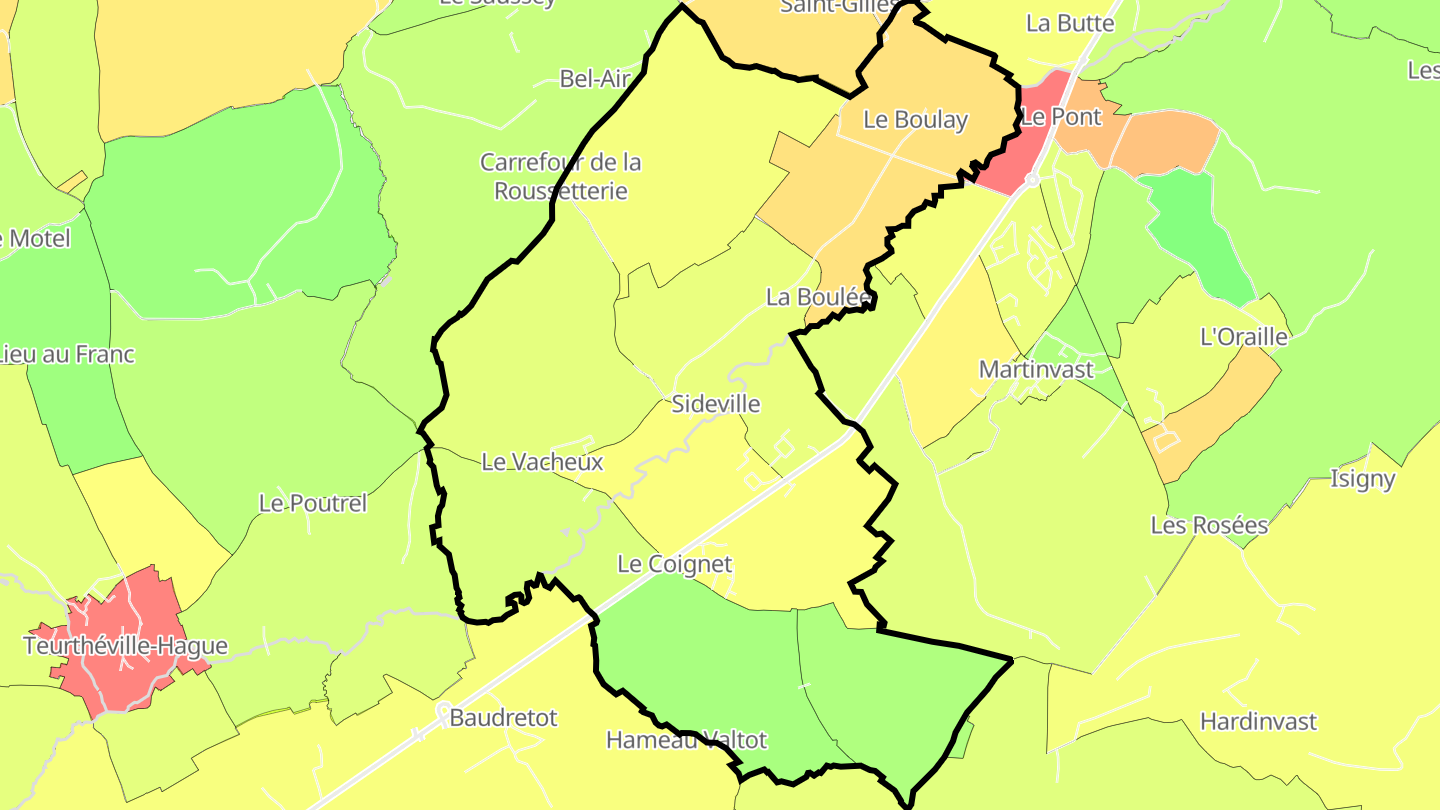 Carte des prix de l'immobilier Sideville