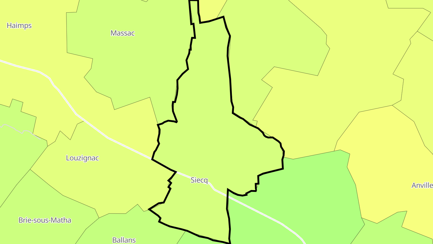 Carte des prix de l'immobilier Siecq