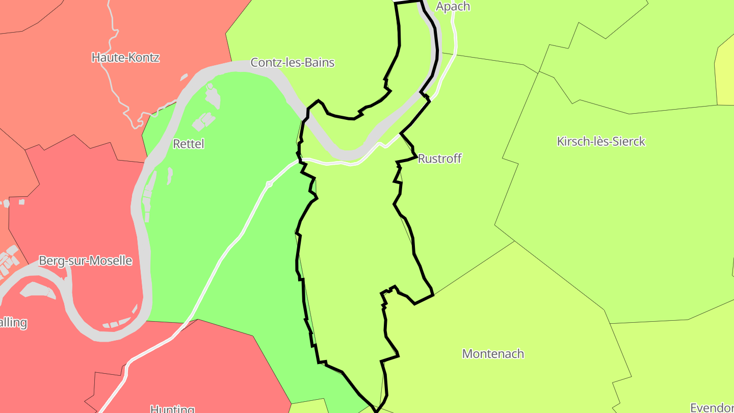 Carte des prix de l'immobilier Sierck-les-Bains