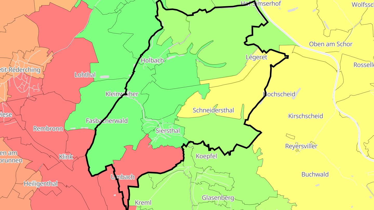 Carte des prix de l'immobilier Siersthal