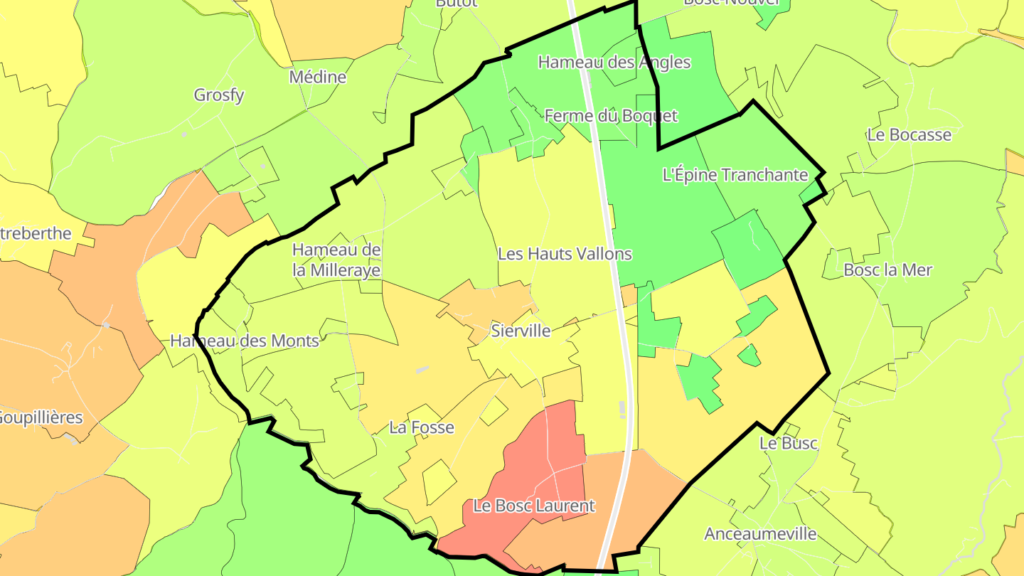 Carte des prix de l'immobilier Sierville
