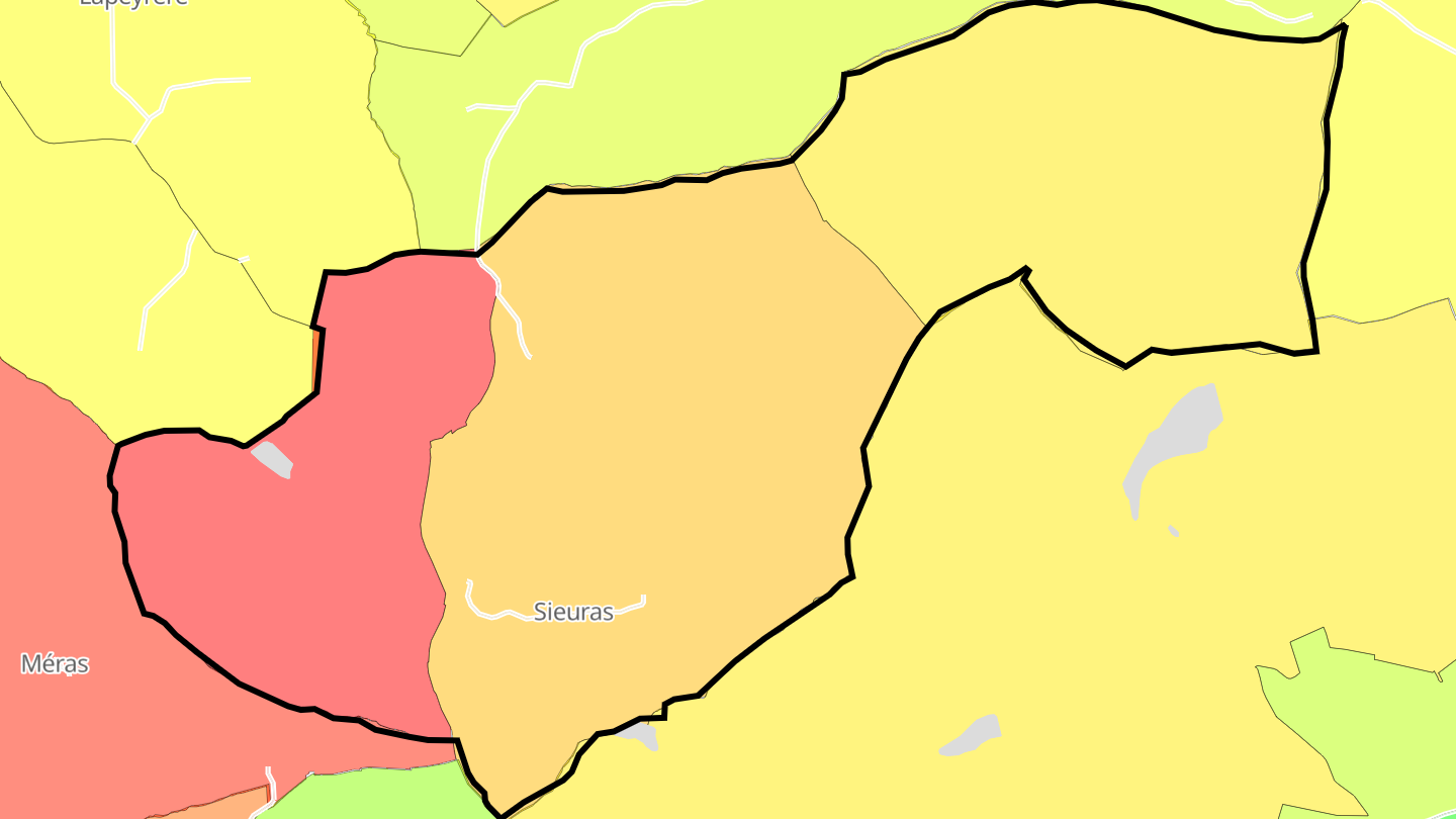 Carte des prix de l'immobilier Sieuras