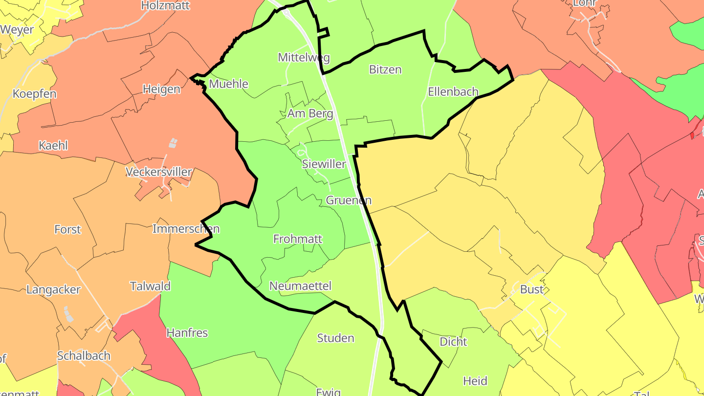 Carte des prix de l'immobilier Siewiller