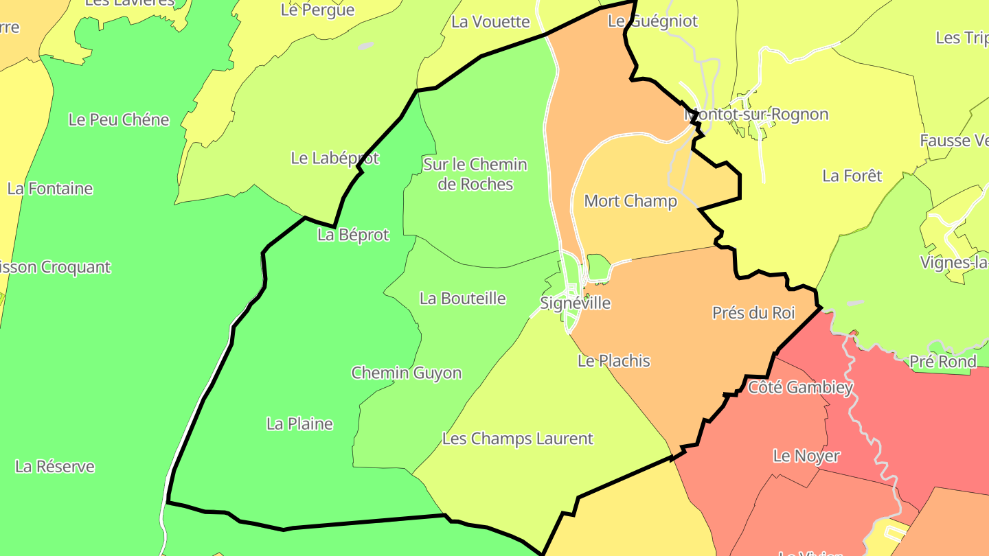 Carte des prix de l'immobilier Signéville