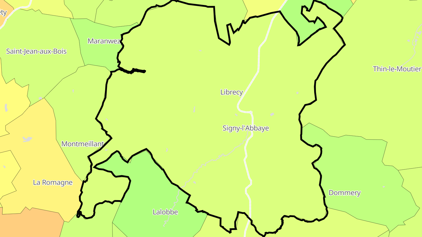 Carte des prix de l'immobilier Signy-l'Abbaye