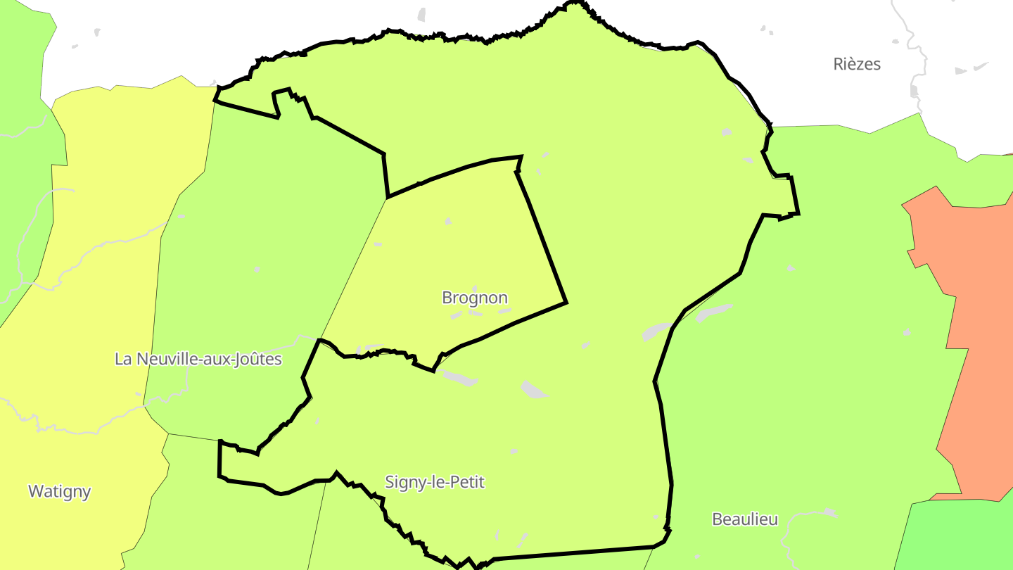 Carte des prix de l'immobilier Signy-le-Petit