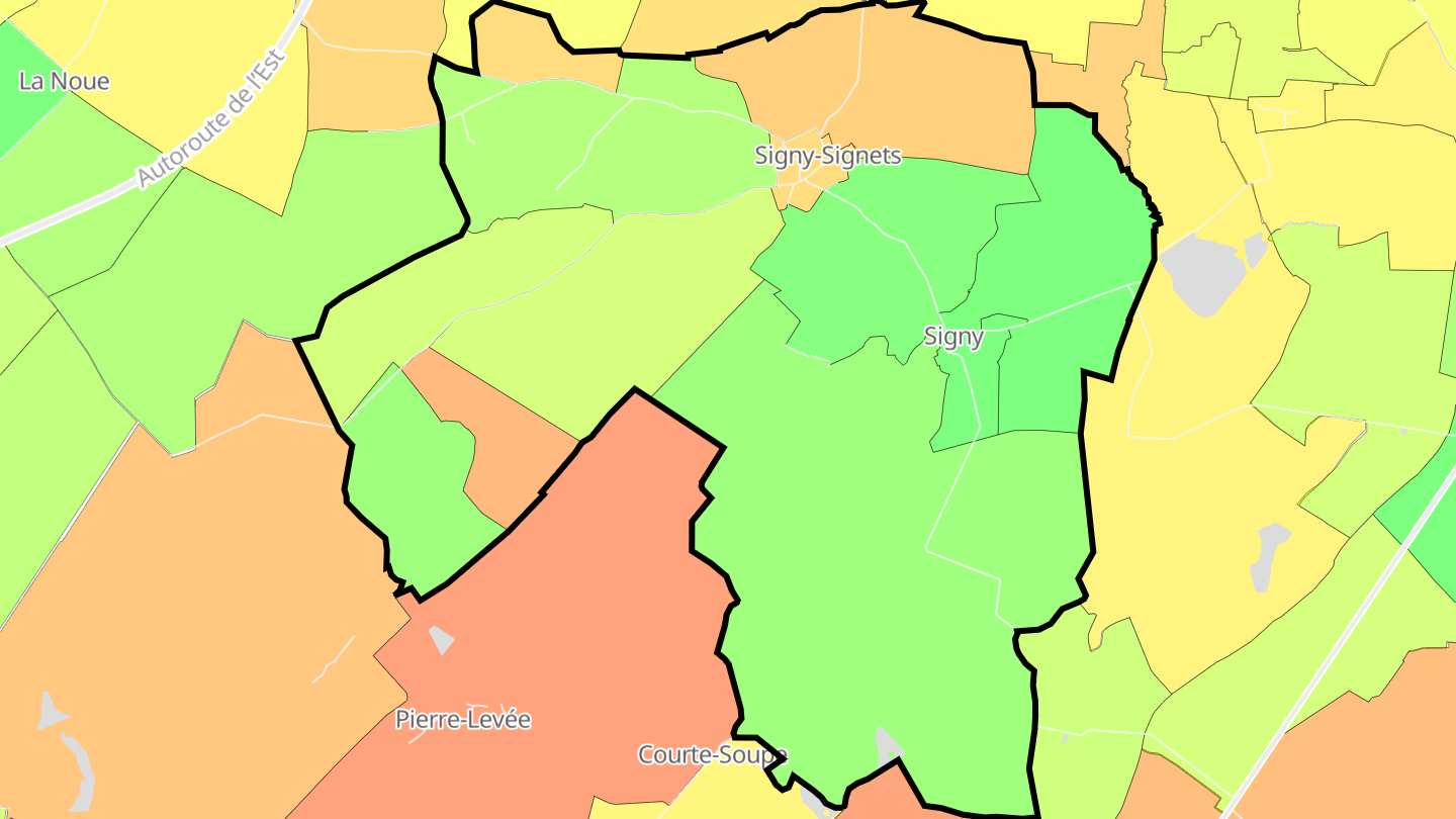 Carte des prix de l'immobilier Signy-Signets