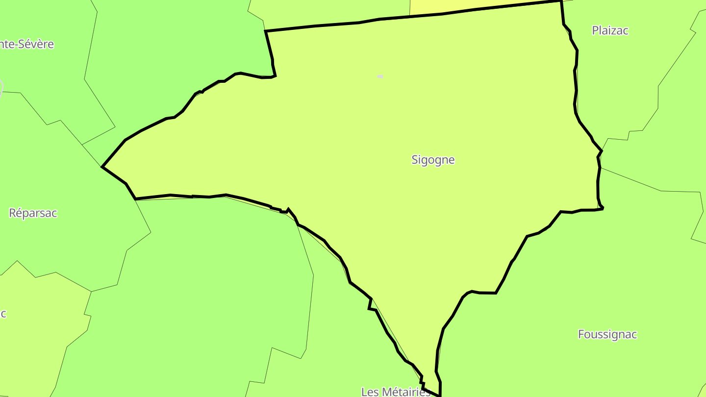 Carte des prix de l'immobilier Sigogne