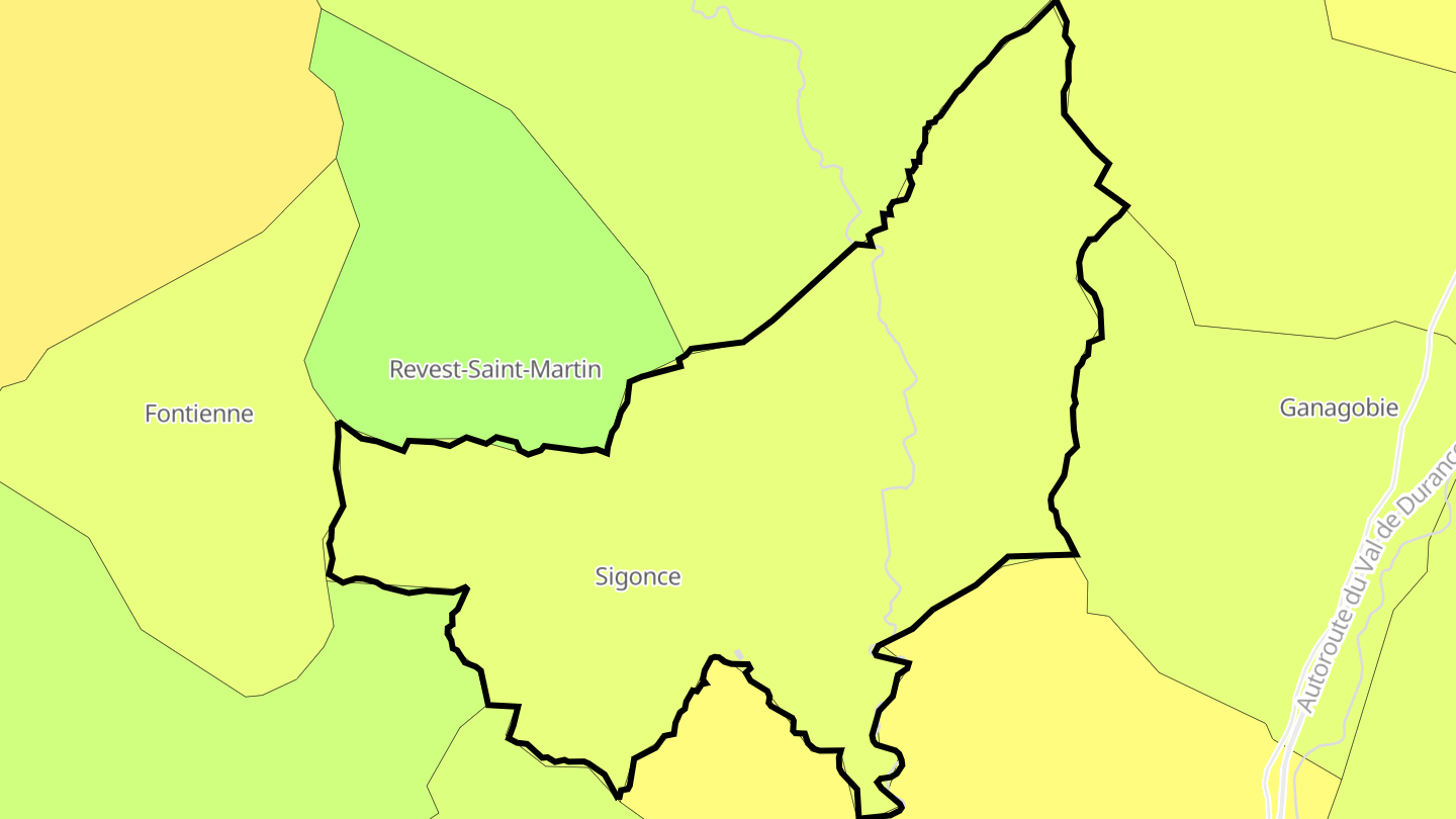 Carte des prix de l'immobilier Sigonce
