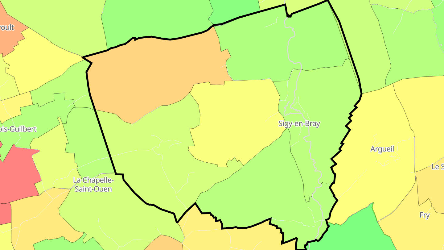 Carte des prix de l'immobilier Sigy-en-Bray