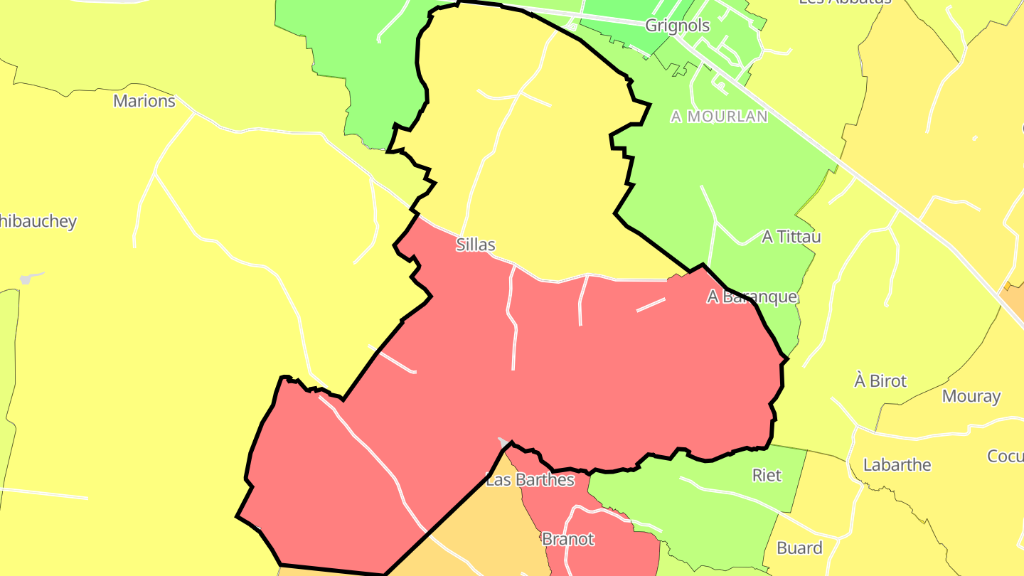 Carte des prix de l'immobilier Sillas