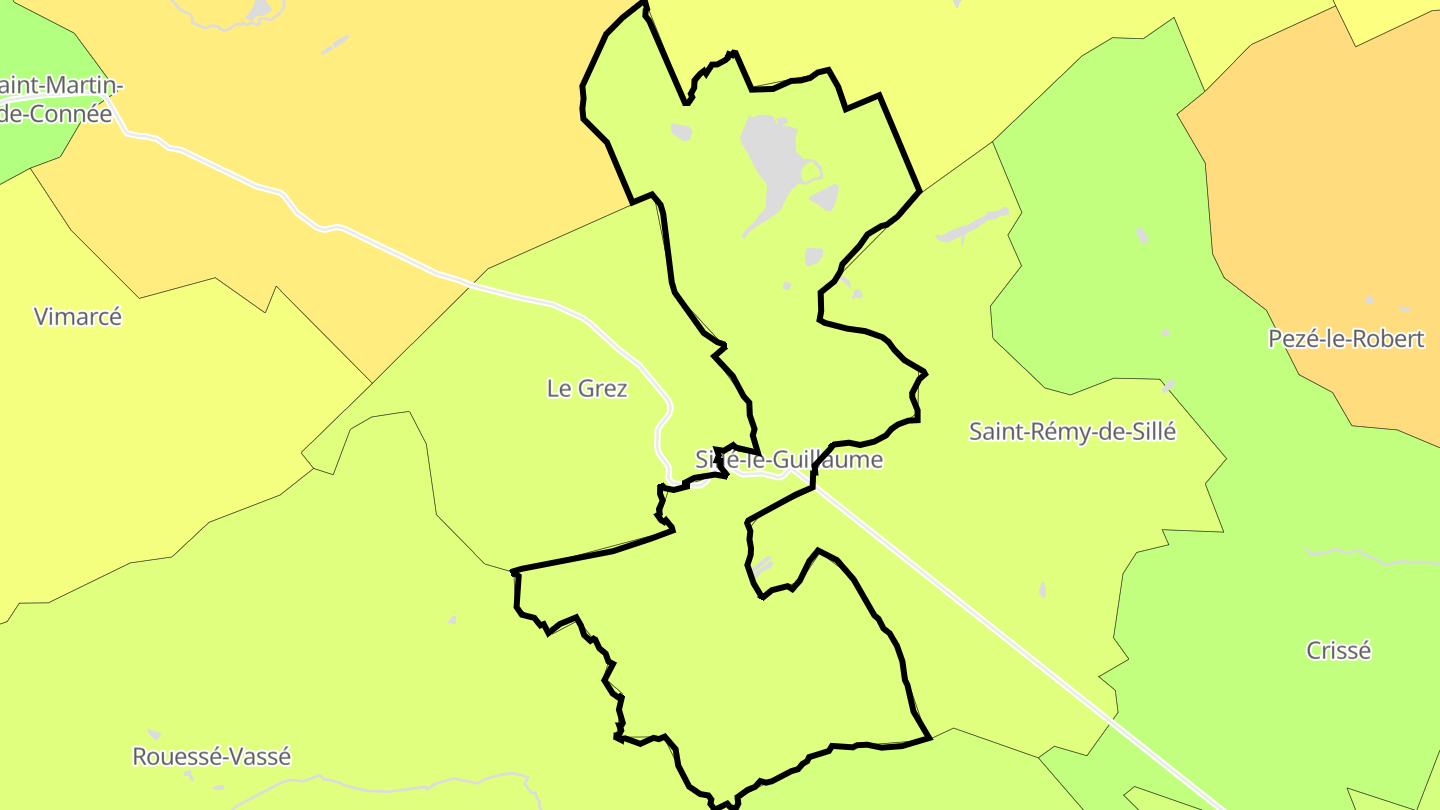 Carte des prix de l'immobilier Sillé-le-Guillaume