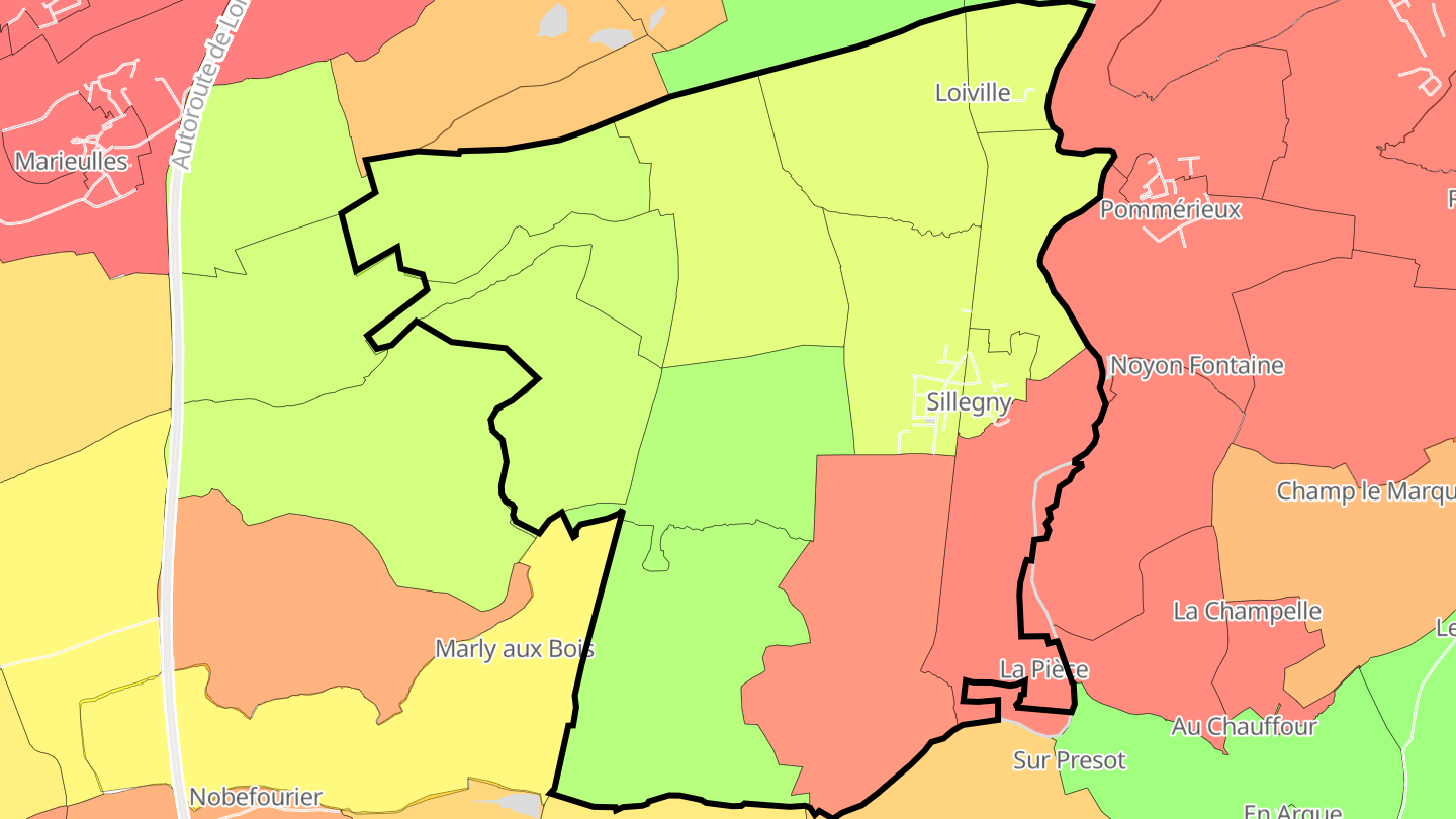 Carte des prix de l'immobilier Sillegny