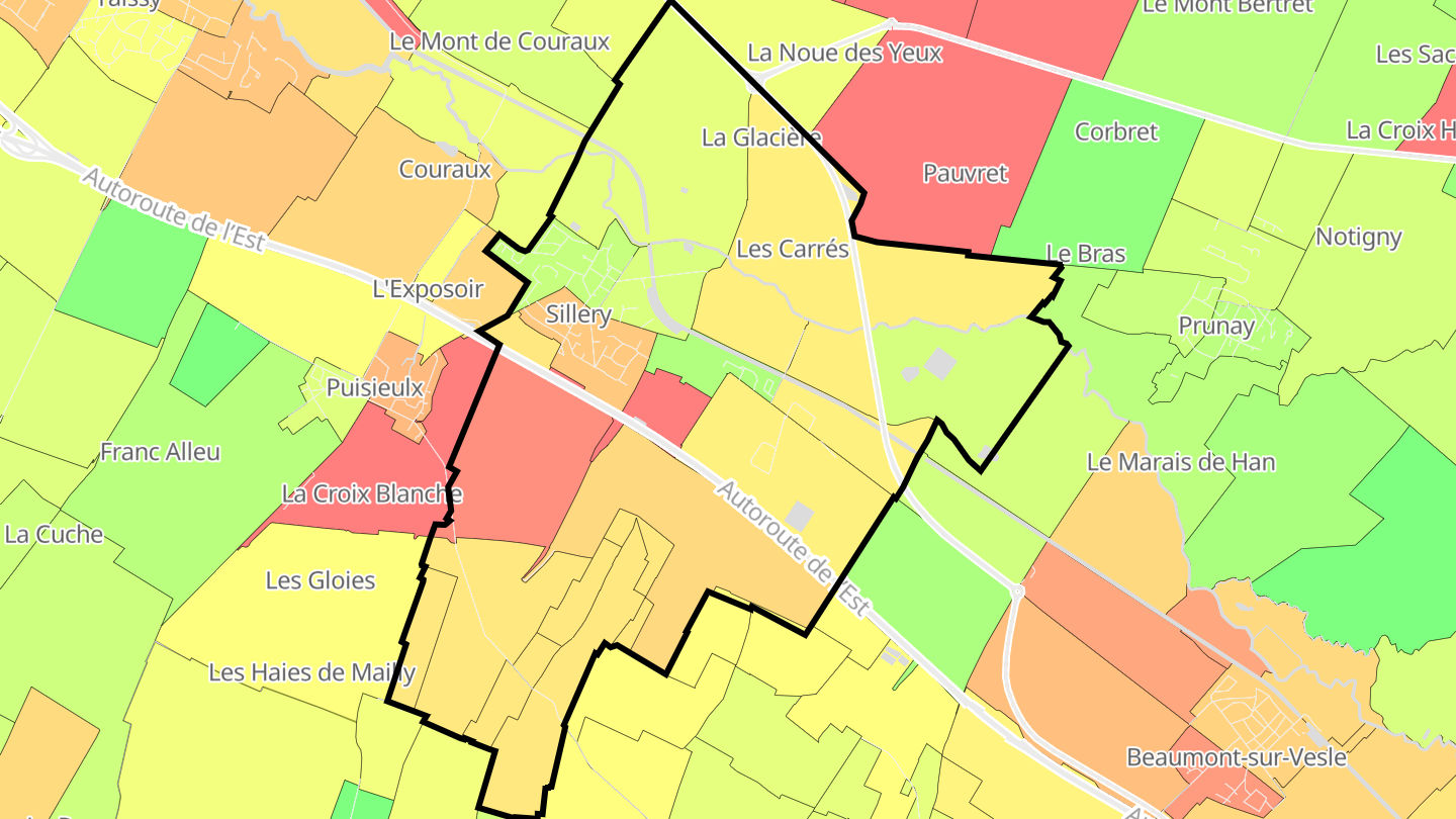 Carte des prix de l'immobilier Sillery
